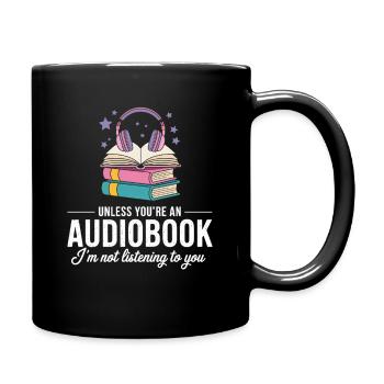 Audiobook Fans and Book Club Reader Motif - Full Colour Mug - black - Right