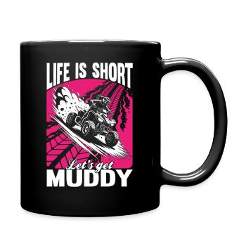 Quad ATV Woman Girl Four Wheeler - Full Colour Mug - black - Right