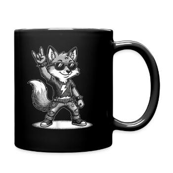 Heavy Metal Rock Musik Fuchs - Tasse einfarbig - Schwarz - Rechts