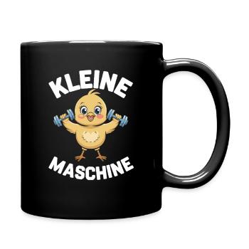  Kleine Maschine Küken Fitness Hantel Training - Tasse einfarbig - Schwarz - Rechts