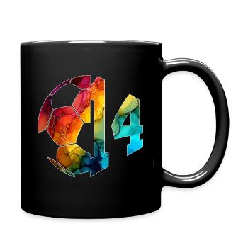 NO. 14 FOOTBALLER NUMBER 14 FOOTBALL 14TH BIRTHDAY - Full Colour Mug - black - Right