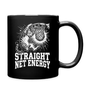 Chat, énergie du filet droit, basket, chat tigré, funn - Mug uni - noir - Droite