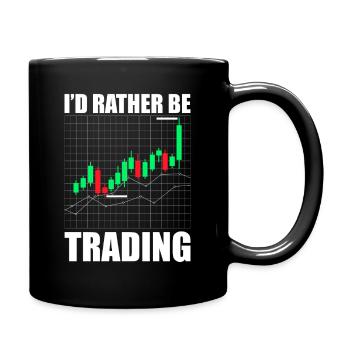 Je préférerais trader en bourse - Mug uni - noir - Droite