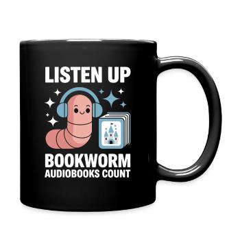 Bookworm Audiobook Fans Relaxed Reader Moments - Full Colour Mug - black - Right