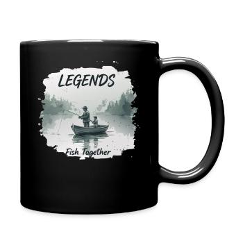 Légendes de la pêche Père Fils - Mug uni - noir - Droite