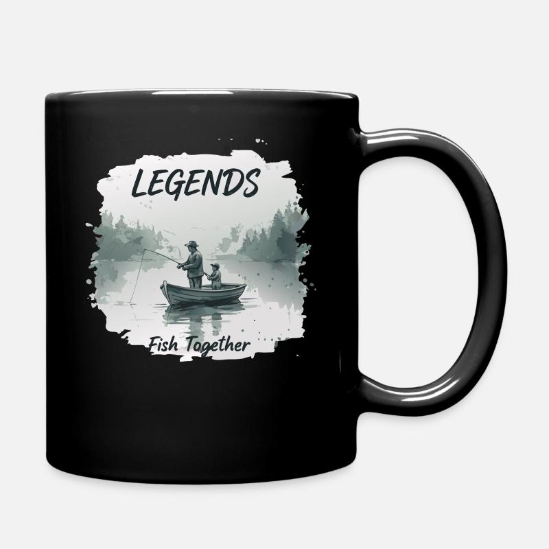 Fishing Legends Father Son - Full Colour Mug - black
