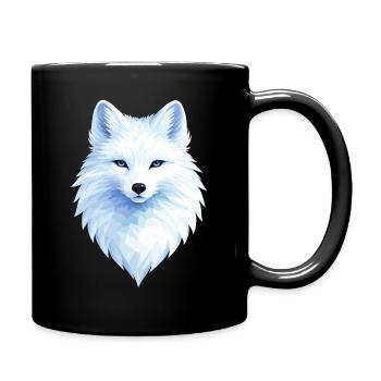 Polar Fox Blue Polygon– Geometric Polar Fox Design - Tasse einfarbig - Schwarz - Rechts