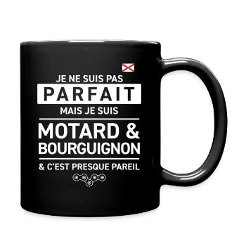 Je Ne Suis Pas Parfait Mais Je Suis Motard Bour... - Mug uni - noir - Droite