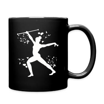 Gymnastin Mit Taktstock Rhythmische Sportgymnastik - Tasse einfarbig - Schwarz - Rechts