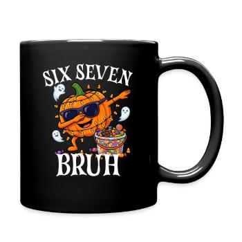 Dabbing Pumpkin Six Seven Bruh 6 7 Halloween 67 - Tasse einfarbig - Schwarz - Rechts