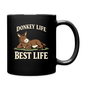 Amant des ânes Âne Animal drôle d’âne - Mug uni - noir - Droite
