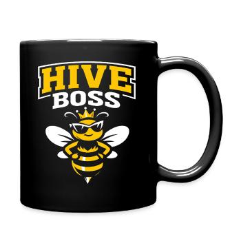 Funny Bee Beekeeper King - Full Colour Mug - black - Right