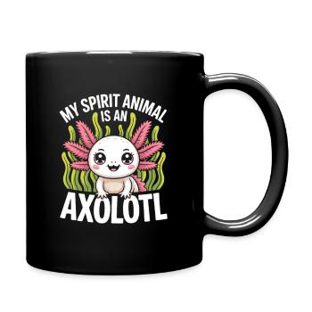Axolotl Spirit Animal Design - Full Colour Mug - black - Right