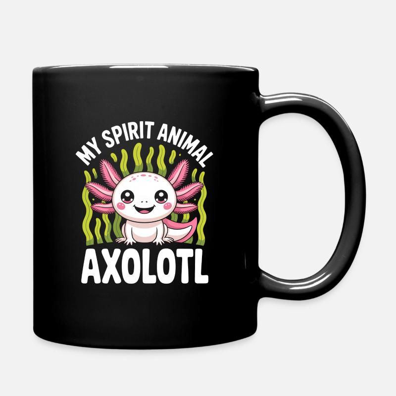 Mein Geisttier-Axolotl - Tasse einfarbig - Schwarz