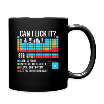 Can I Lick It Chemistry Periodic Table - Full Colour Mug - black - Right