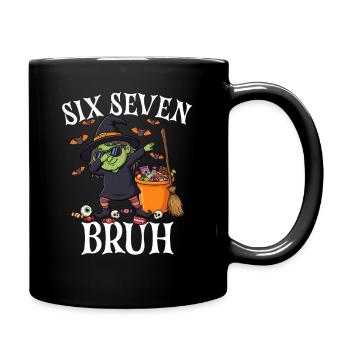Dabbing Witch Six Seven Bruh 6 7 Halloween 67 Bruh - Tasse einfarbig - Schwarz - Rechts
