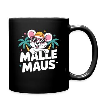 Mallemaus JGA Frauen Mallorca Fan Party Malle Maus - Tasse einfarbig - Schwarz - Rechts