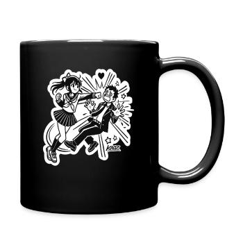 Scène de l’héroïne dans un manga anime - Mug uni - noir - Droite