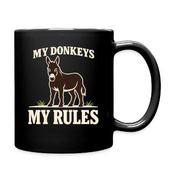 Amant des ânes Âne Animal drôle d’âne - Mug uni - noir - Droite