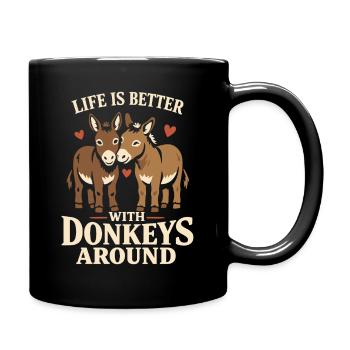 Amant des ânes Âne Animal drôle d’âne - Mug uni - noir - Droite