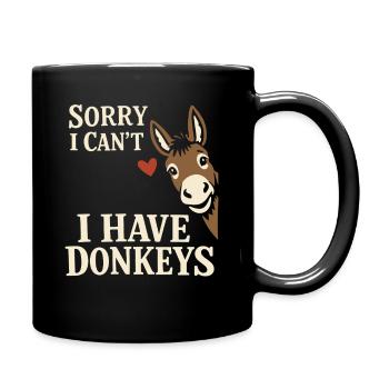 Esel-liebhaber Esel Lustiger Esel Bauernhoftier - Tasse einfarbig - Schwarz - Rechts