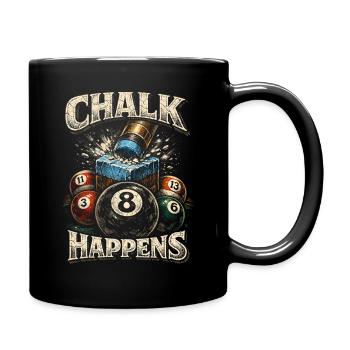 8-Ball Billard Chalk Happens - Tasse einfarbig - Schwarz - Rechts