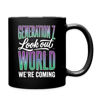 Generation Z Lookout World - Tasse einfarbig - Schwarz - Rechts