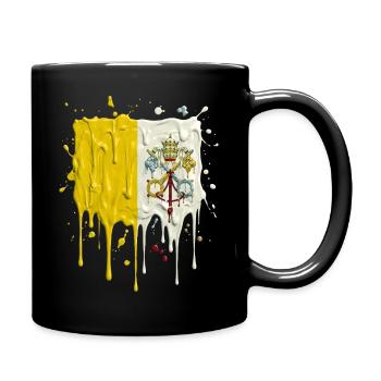 Vatican's yellow and white color split - Full Colour Mug - black - Right