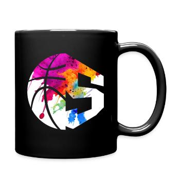 NR. 5 BASKETBALL NUMMER 5 BASKETBALL 5. GEBURTSTAG - Tasse einfarbig - Schwarz - Rechts