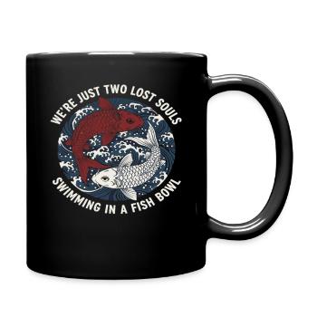 Koi Fisch Japan Tattoo Spruch - Tasse einfarbig - Schwarz - Rechts