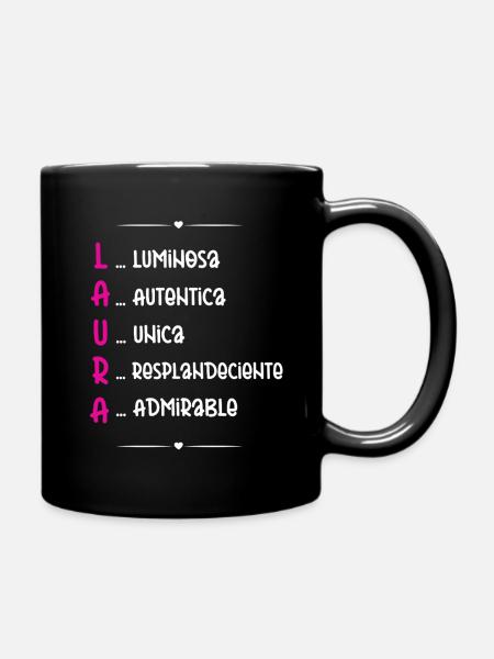 Laura Personalized Name - Full Colour Mug - black