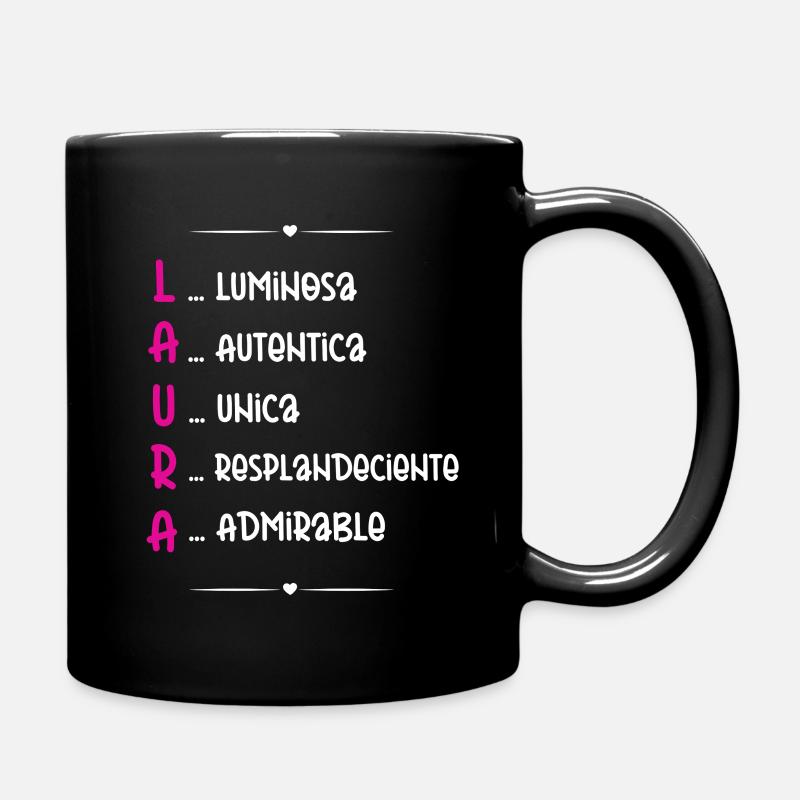 Laura: Personalisierter Name - Tasse einfarbig - Schwarz