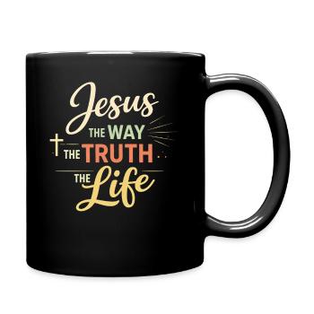 Verset biblique de Jésus, La voie de la vérité, la vie - Mug uni - noir - Droite