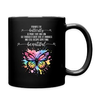 Jardin inspirant des papillons monarques - Mug uni - noir - Droite