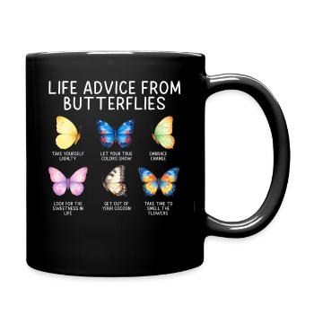 Jardin inspirant des papillons monarques - Mug uni - noir - Droite