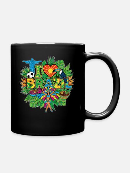 I Love Brazil Holidays - Full Colour Mug - black