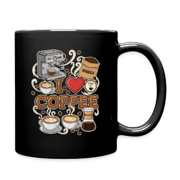I Love Coffee Barista - Tasse einfarbig - Schwarz - Rechts