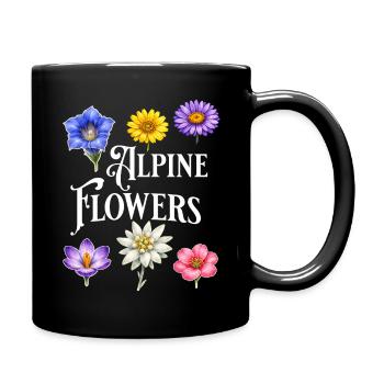 Alpine Flowers – Alpine Flowers Vintage Botanical D - Full Colour Mug - black - Right