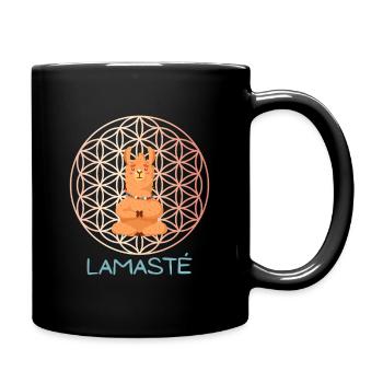 Lamasté – Lustiges Yoga Geschenk Spirituell - Tasse einfarbig - Schwarz - Rechts