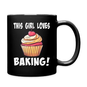 Cette fille adore la pâtisserie - Mug uni - noir - Droite