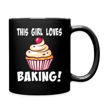 Kuchenliebhaberin Zimt Cupcake - Tasse einfarbig - Schwarz - Rechts