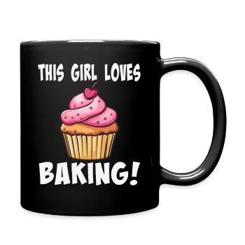This girl loves baking cupcake - Full Colour Mug - black - Right