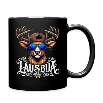 Kinder Trachtenshirt Herren Lausbua T-Shirt Tracht - Tasse einfarbig - Schwarz - Rechts