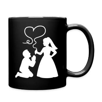 Brautpaar Ehepaar Hochzeit - Tasse einfarbig - Schwarz - Rechts