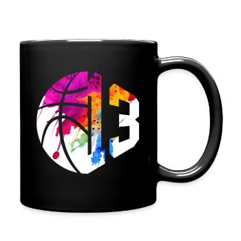 NON. 13 NUMÉRO 13 BASKET 13E ANNIVERSAIRE - Mug uni - noir - Droite