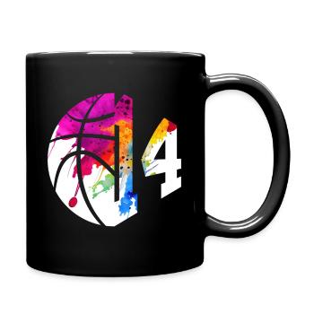 NON. 14 NUMÉRO 14 BASKETBALL 14E ANNIVERSAIRE - Mug uni - noir - Droite