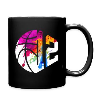 NR. 12 NUMMER 12 BASKETBALL 12. GEBURTSTAG - Tasse einfarbig - Schwarz - Rechts