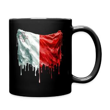 Maltese Flag Colorful Paint - Full Colour Mug - black - Right