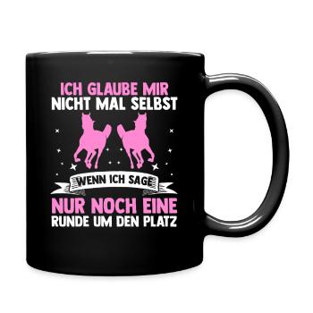 Reiten Pferdeliebhaber Reiterhof Pferde - Tasse einfarbig - Schwarz - Rechts