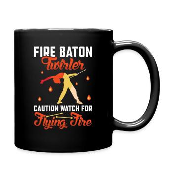 Dancing Vortex Dance School Fire Stick Dancer - Full Colour Mug - black - Right